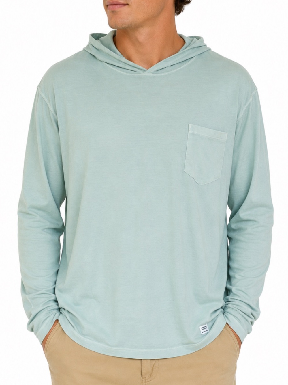 Live Forever Golf breeze blue 100% cotton lightweight pullover hoodie top XL